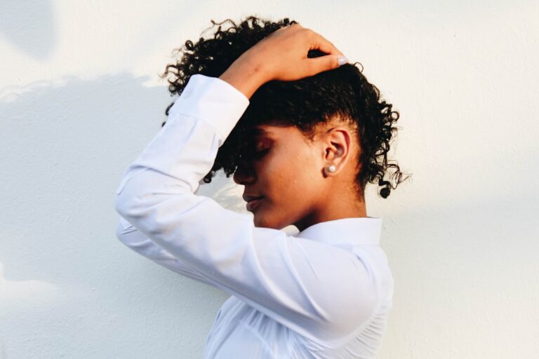 woman in white long-sleeved top